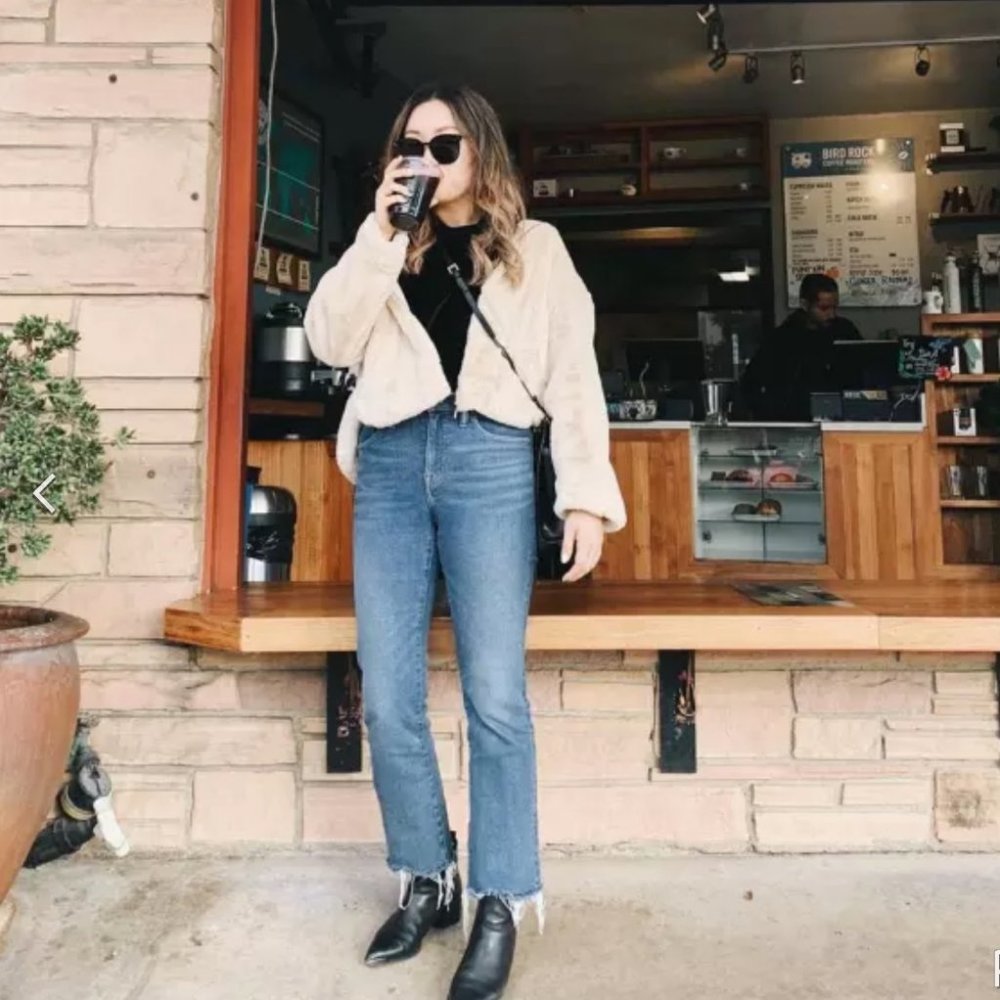 Blogger Favorite Madewell Cali Demi-Boot Jeans Fleetwood Wash Raw-Hem Cropped 28 - Picture 15 of 16